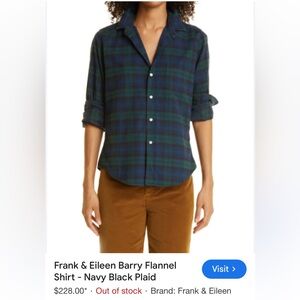 NWT Frank & Eileen Barry Flannel Shirt Size XL